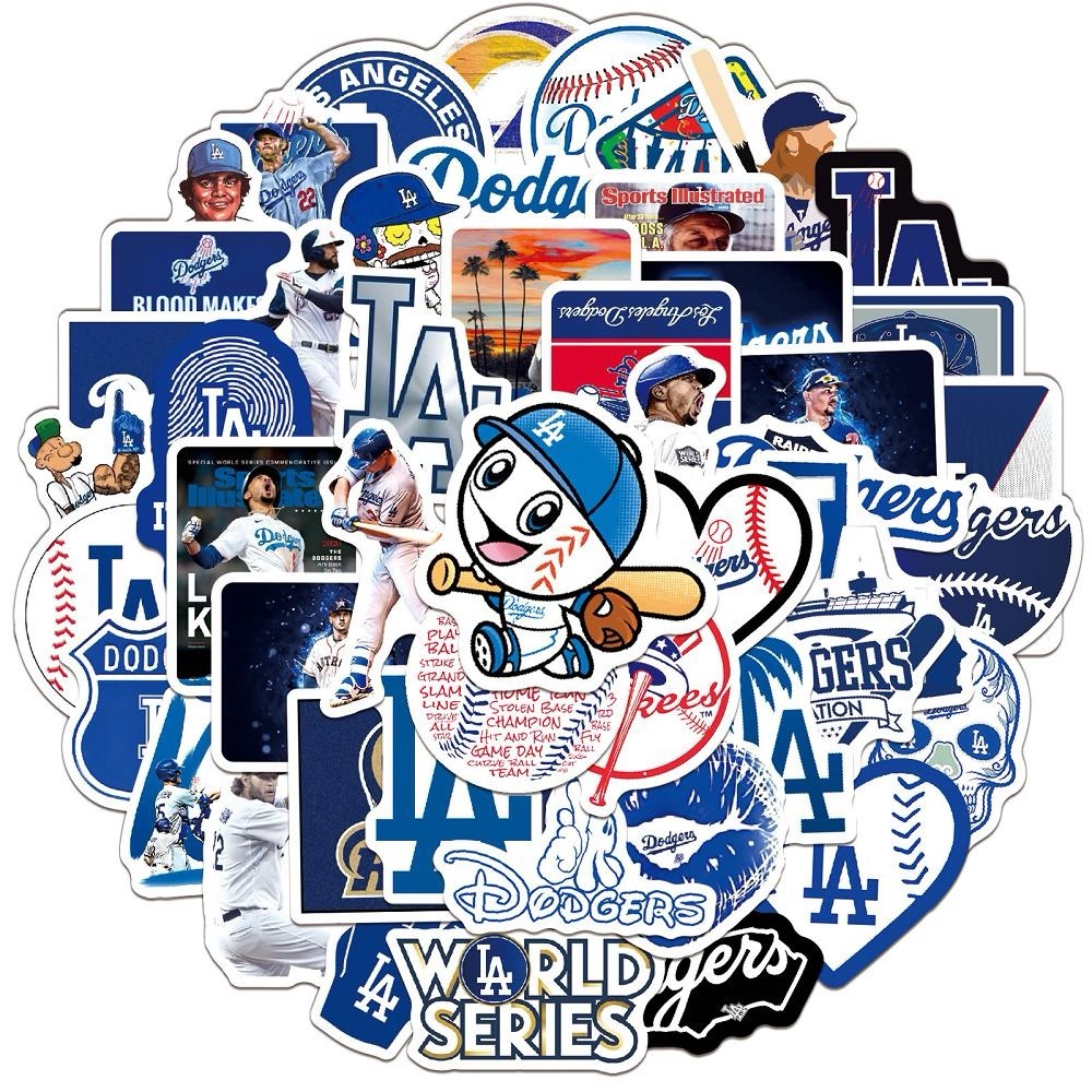 50 pcs LA DODGERS Laptop Skateboard doodle Waterproof Sticker